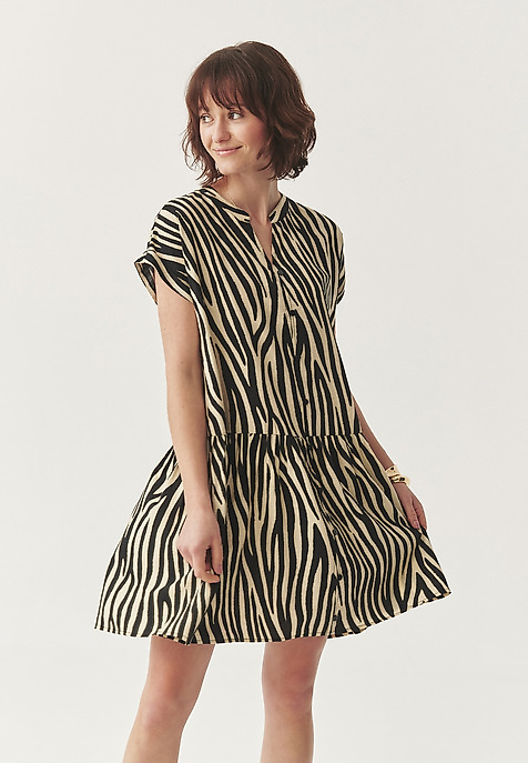 PATTERNED DRESS WITH VISCOSE - MARLENA BLACK 2