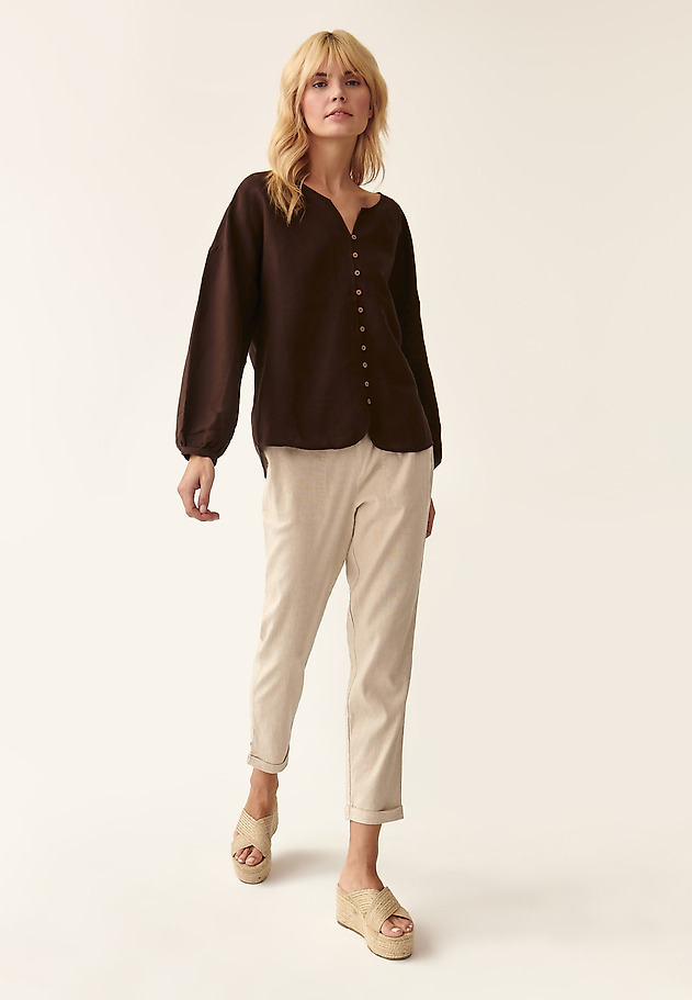 LADIES' LOOSE SHIRT SAMBA LADIES' LOOSE SHIRT SAMBA BRĄZOWY 2