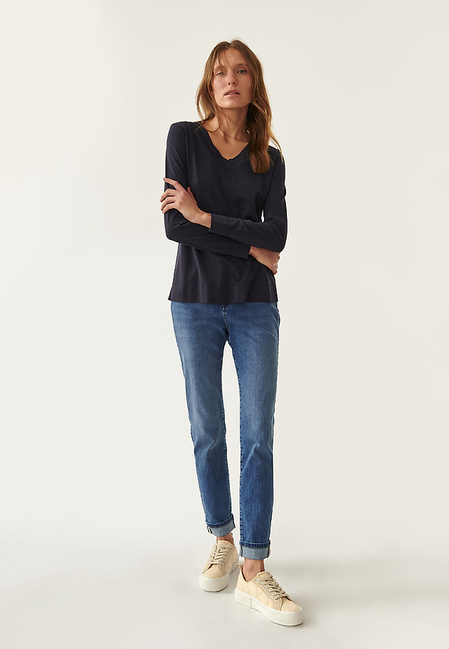 LONG SLEEVE LADIES' BLOUSE JONKA LONG SLEEVE LADIES' BLOUSE JONKA NAVY BLUE 2