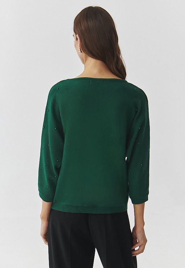 LADIES' JUMPER WITH DECORATIVE BALLS — PERLO LADIES' JUMPER WITH DECORATIVE BALLS — PERLO ZIELONY 3