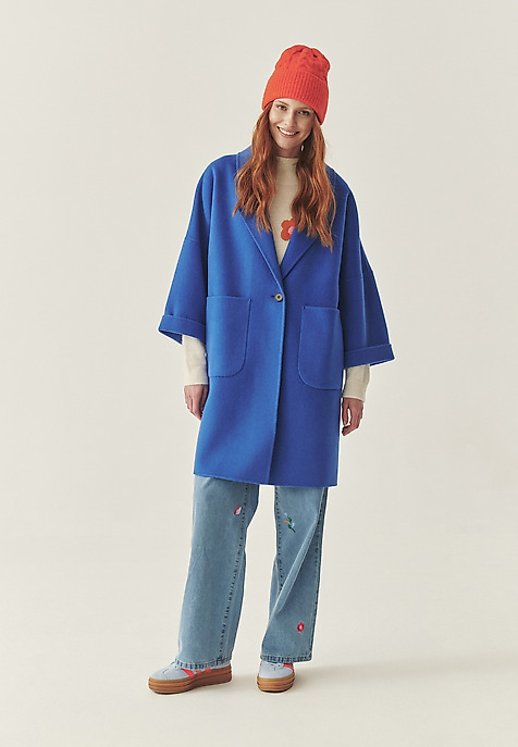 COBALT BLUE WOOL COAT - MISIOLANTA BLUE 2