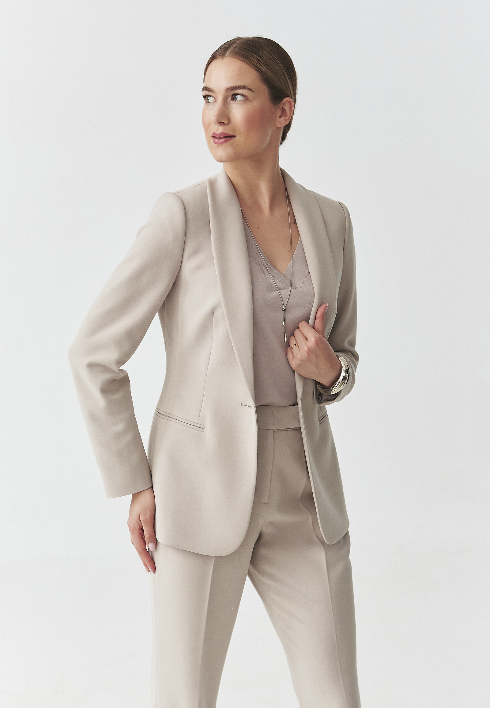 BEŽ TKANI BLAZER - LAMIANA BEŽ TKANI BLAZER - LAMIANA BEŽ 109151