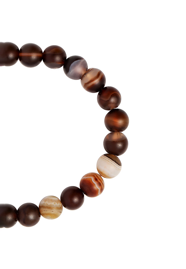 MODERN BRACELET WITH AGATE BEADS BRUNI MODERN BRACELET WITH AGATE BEADS BRUNI BROWN 2