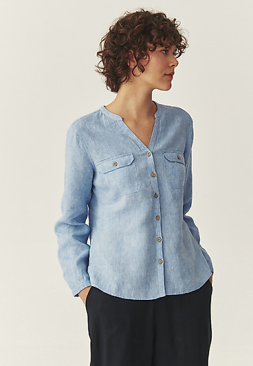 LNIANA KOSZULA Z KIESZENIAMI - JUSTYNA 2 LNIANA KOSZULA Z KIESZENIAMI - JUSTYNA 2