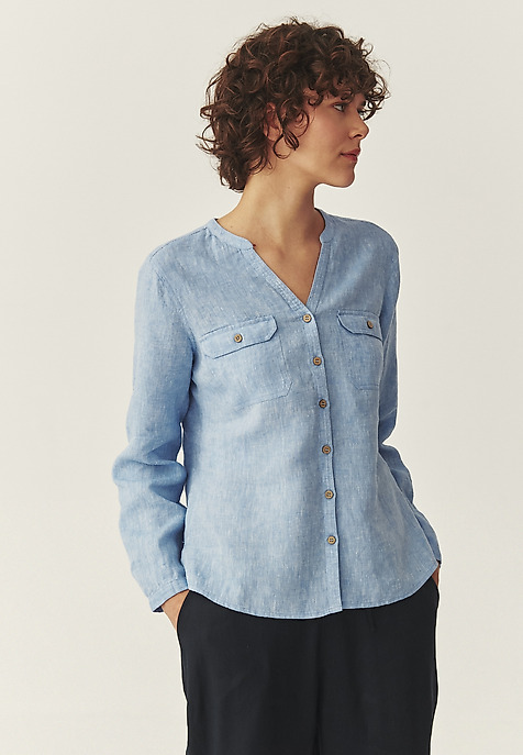 LNIANA KOSZULA Z KIESZENIAMI - JUSTYNA 2 LNIANA KOSZULA Z KIESZENIAMI - JUSTYNA 2