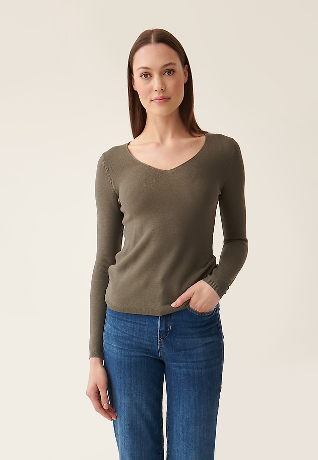 LADIES' CLASSIC SWEATER TESSO LADIES' CLASSIC SWEATER TESSO KHAKI 3