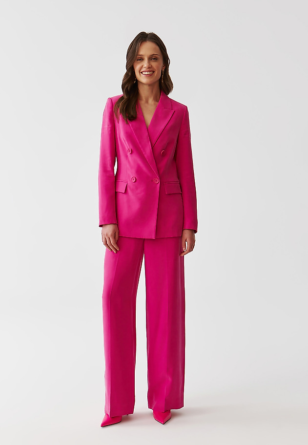 LADIES’ CUFFED WIDE LEG TROUSERS - MASDA 2 LADIES’ CUFFED WIDE LEG TROUSERS - MASDA 2 RÓŻOWY 1