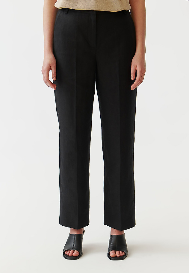 STYLOWE LNIANE SPODNIE DAMSKIE - LANKA 1 STYLOWE LNIANE SPODNIE DAMSKIE - LANKA 1 CZARNY 2