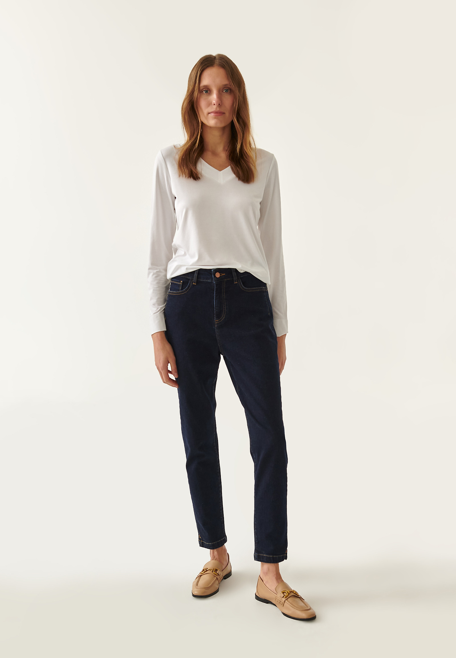 ŽENSKE JEANS HLAČE IZ DŽINSA RULKO ŽENSKE JEANS HLAČE IZ DŽINSA RULKO TEMNO MODRA 85388