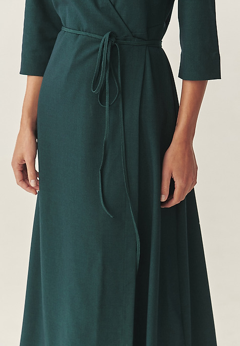 ROCHIE DIN ȚESĂTURĂ CU CROIALĂ TIP PLIC — ZEREWIANA VERDE 2