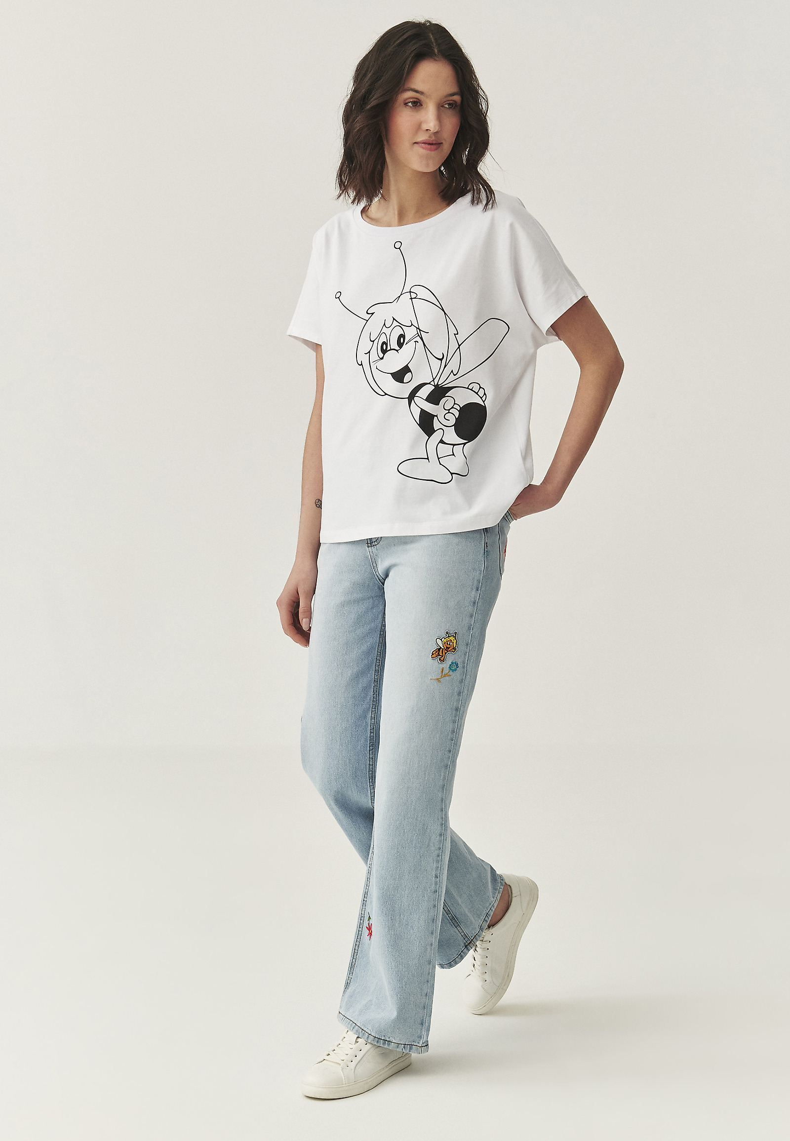 DENIM WIDE LEG TROUSERS - RISO DENIM WIDE LEG TROUSERS - RISO BLUE 110656
