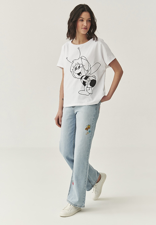 PANTALONI LARGI DIN DENIM - RISO PANTALONI LARGI DIN DENIM - RISO ALBASTRU 8