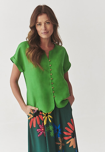 LADIES’ SHIRT WITH COCONUT BUTTONS - SAMANTO LADIES’ SHIRT WITH COCONUT BUTTONS - SAMANTO