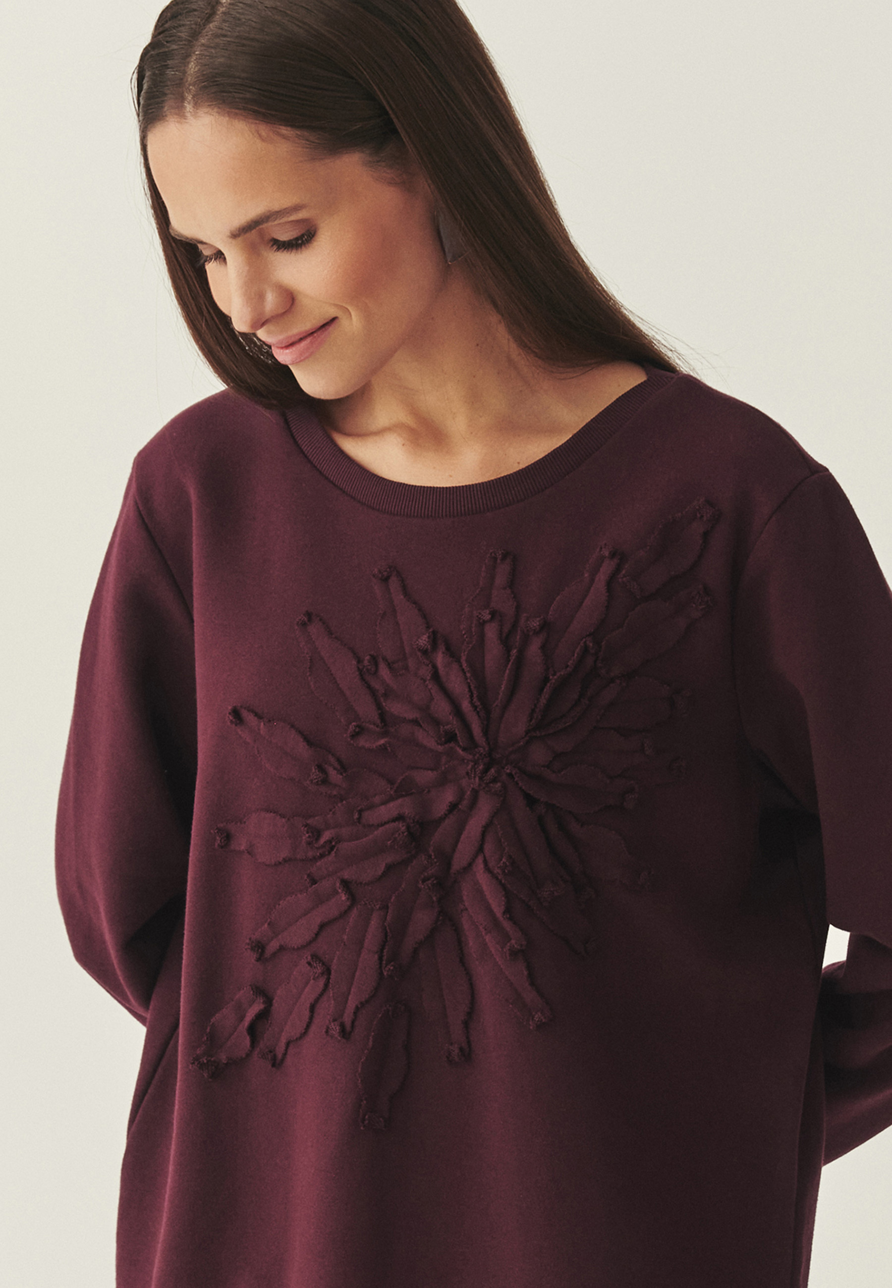 CASUALOWA WZORZYSTA BLUZA- ELTER CZERWONY 2