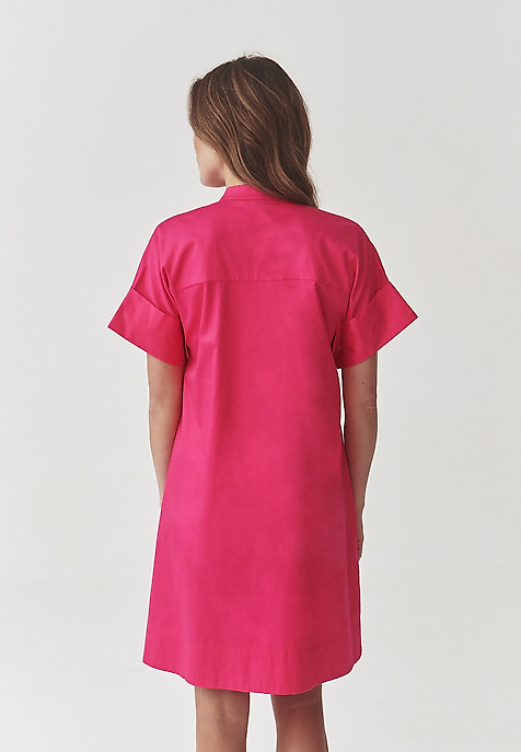 BAVLNĚNÉ ŠATY S KRÁTKÝMI KIMONOVÝMI RUKÁVY - ALIATI RŮŽOVÁ 2