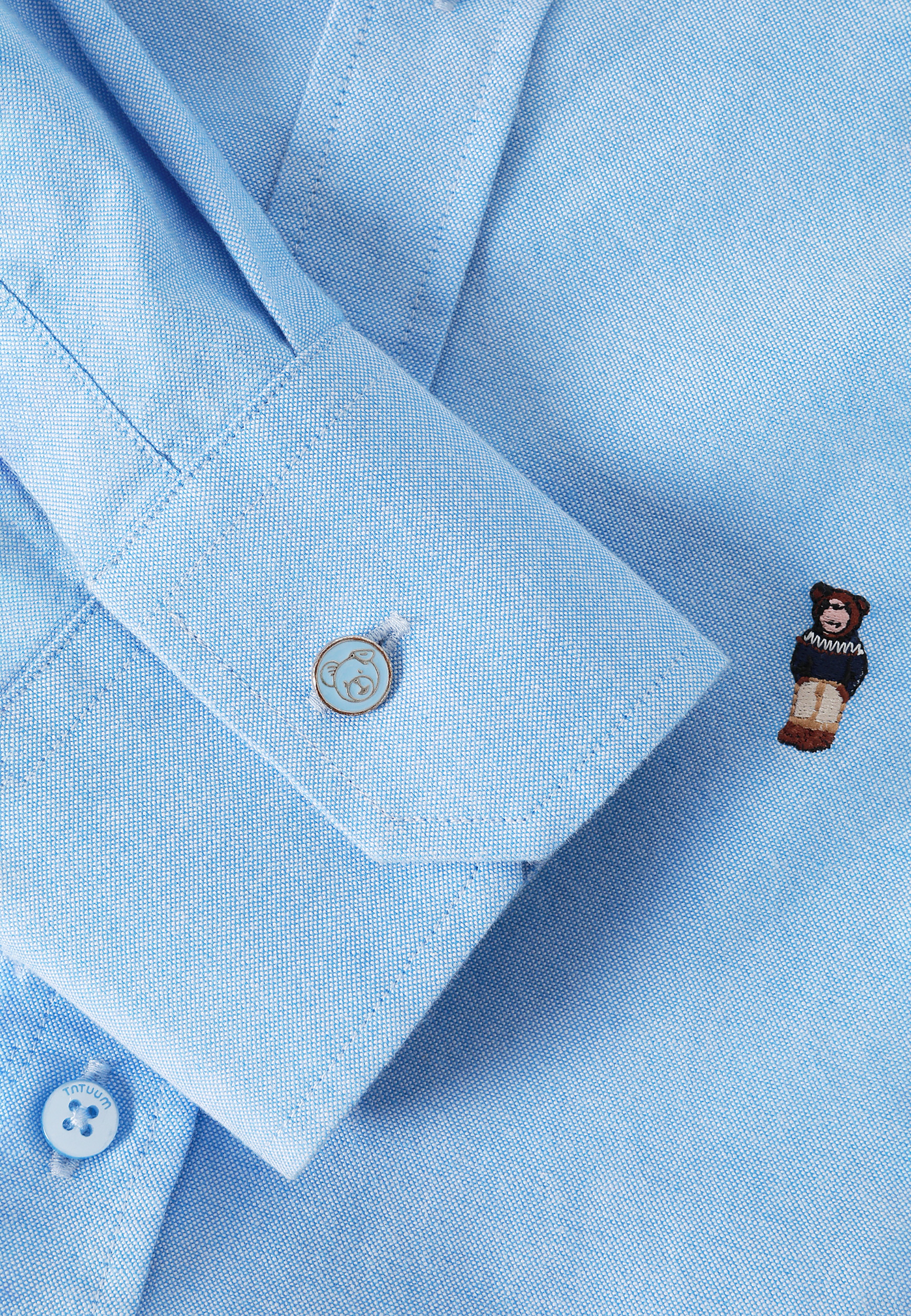 MEN'S COTTON SHIRT WITH A FITTED CUT - MARCO 3 SLIM BLUE 2