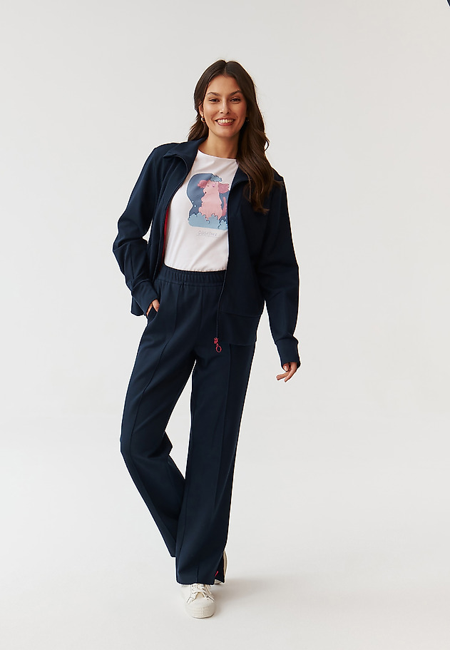 ROZPINANA BLUZA DAMSKA Z HAFTOWANYM SERCEM- MADISON ROZPINANA BLUZA DAMSKA Z HAFTOWANYM SERCEM- MADISON GRANATOWY 7