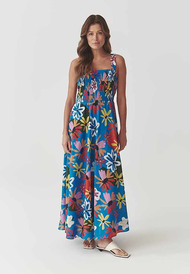 LADIES’ FLORAL MAXI DRESS WITH ADJUSTABLE STRAPS - MARKOZIA LADIES’ FLORAL MAXI DRESS WITH ADJUSTABLE STRAPS - MARKOZIA MULTIKOLOR 2