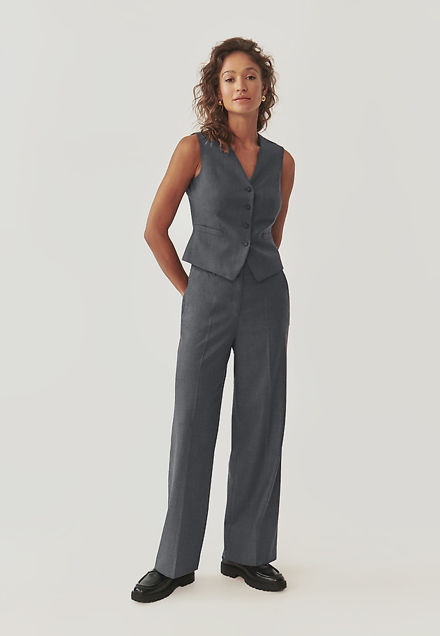 KLASYCZNA DAMSKA KAMIZELKA GARNITUROWA - RONITA 1 KLASYCZNA DAMSKA KAMIZELKA GARNITUROWA - RONITA 1 SZARY 2