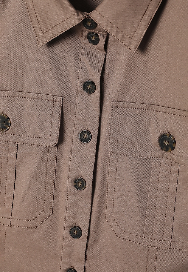 PLÁTĚNÉ KOŠILOVÉ ŠATY S VYHRNOVACÍMI RUKÁVY - SAPRITI PLÁTĚNÉ KOŠILOVÉ ŠATY S VYHRNOVACÍMI RUKÁVY - SAPRITI KHAKI 7