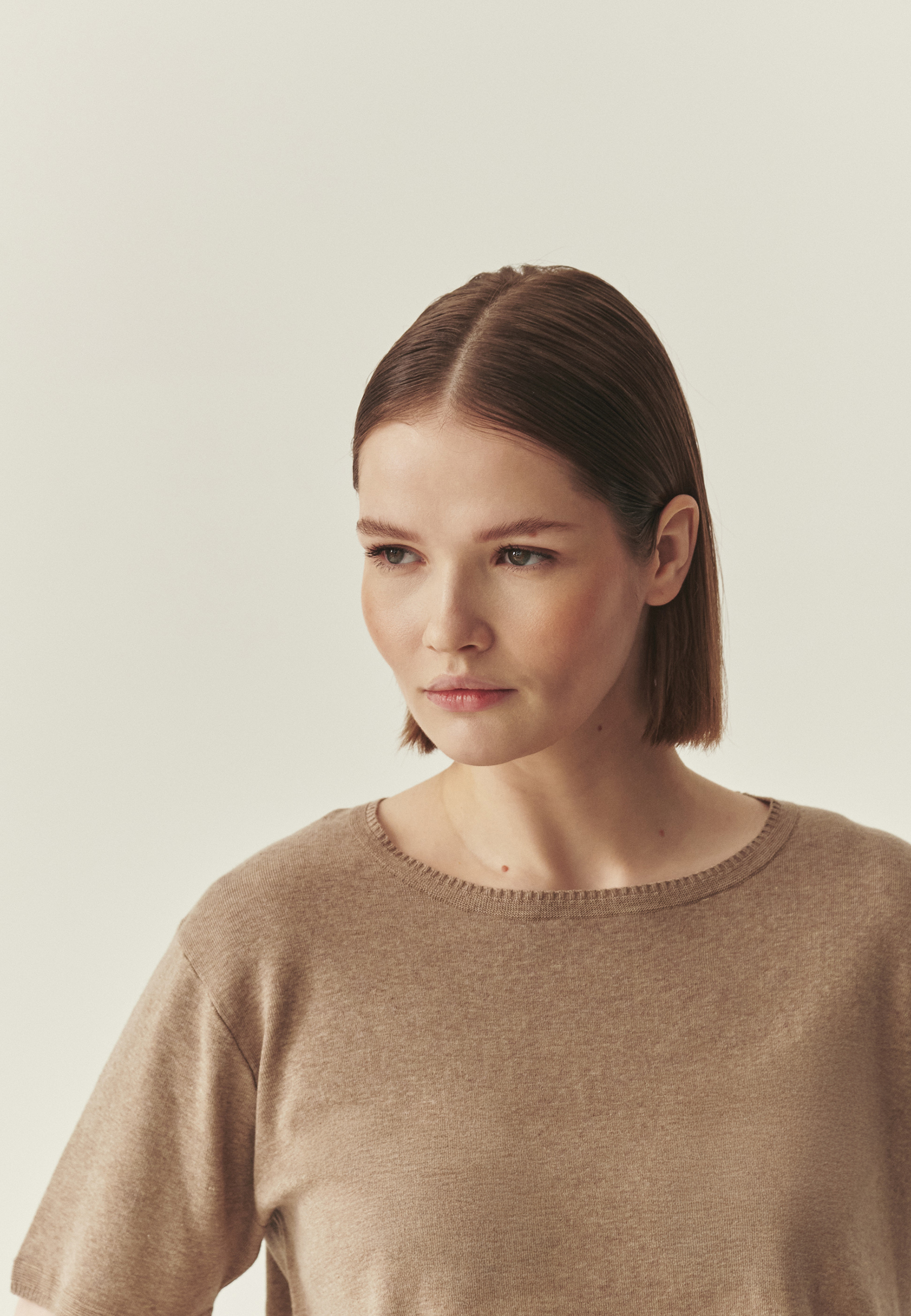 BLUZĂ TRICOTATĂ DIN BUMBAC - HONI BEJ 2