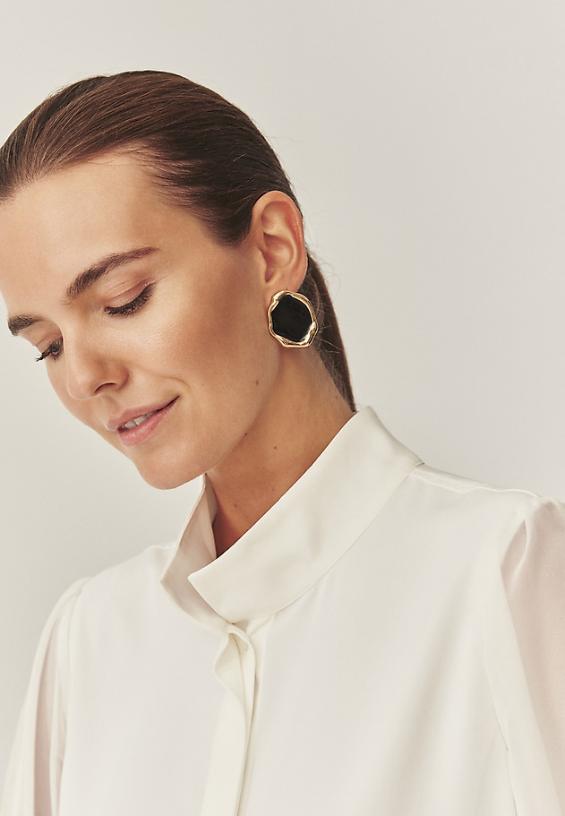 WOVEN SHIRT WITH STAND-UP COLLAR - AMANTHA WOVEN SHIRT WITH STAND-UP COLLAR - AMANTHA ECRU 5