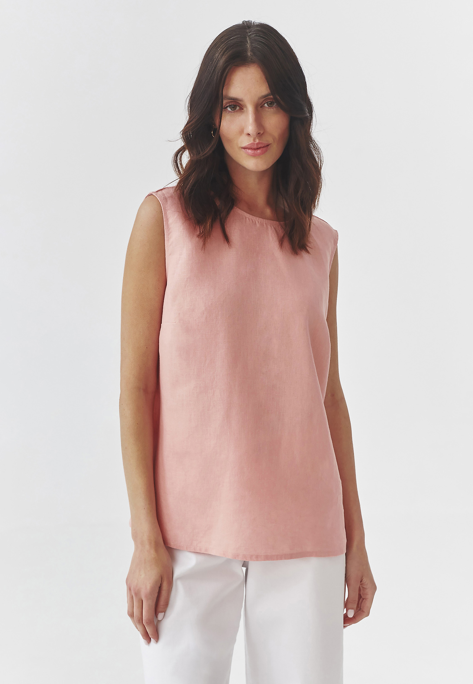 KLASIČNA ŽENSKA BLUZA BREZ ROKAVOV - GERDI KLASIČNA ŽENSKA BLUZA BREZ ROKAVOV - GERDI ROŽNATA 97193