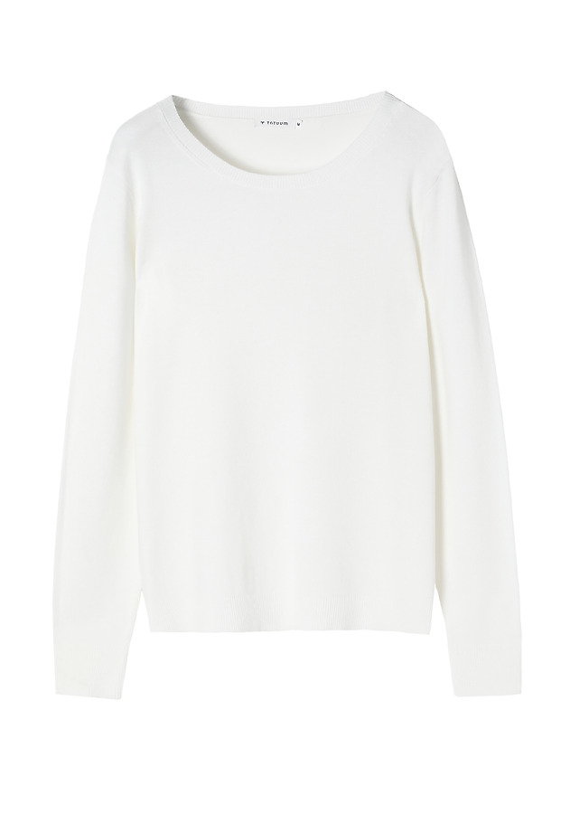 CLASSIC LADIES’ SWEATER WITH ROUND NECKLINE - TESSINI CLASSIC LADIES’ SWEATER WITH ROUND NECKLINE - TESSINI ECRU 6