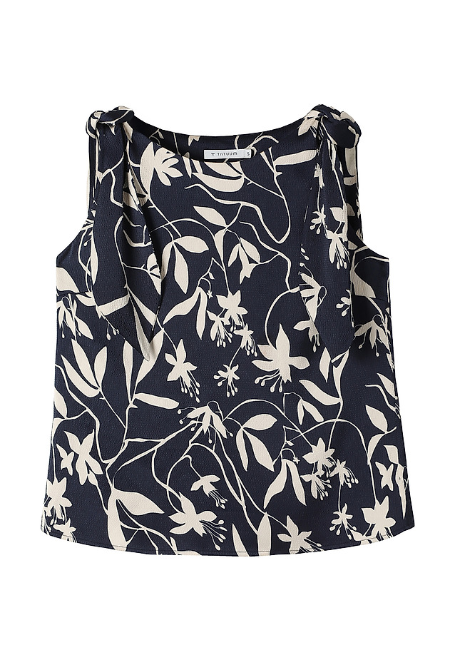PATTERNED BLOUSE WITH SATIN TRIM — RAIA PATTERNED BLOUSE WITH SATIN TRIM — RAIA MULTIKOLOR 5