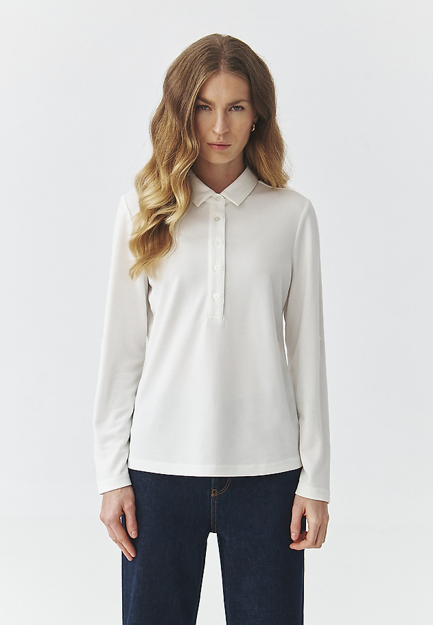 ŽENSKA PLETENA BLUZA Z NASTAVLJIVIMI ROKAVI - FLEA ŽENSKA PLETENA BLUZA Z NASTAVLJIVIMI ROKAVI - FLEA ECRU 3