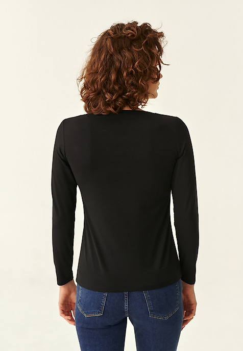 HÖLGYBLOUSE DIAMOND NYAKVONALLAL NOKA FEKETE 2