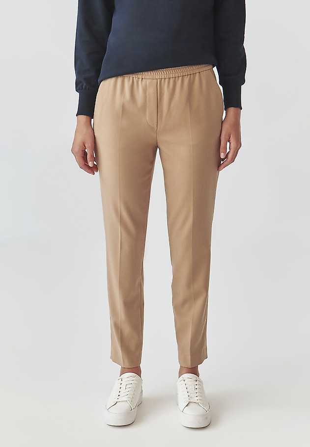 LADIES’ TROUSERS WITH SEWN-IN ELASTIC AROUND THE WAIST - MILTI 1 LADIES’ TROUSERS WITH SEWN-IN ELASTIC AROUND THE WAIST - MILTI 1 BEŻOWY 2