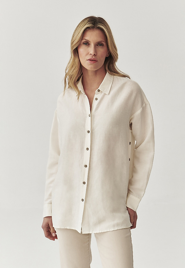 LADIES’ SHIRT WITH SIDE BUTTONS - SUZA LADIES’ SHIRT WITH SIDE BUTTONS - SUZA ECRU 3
