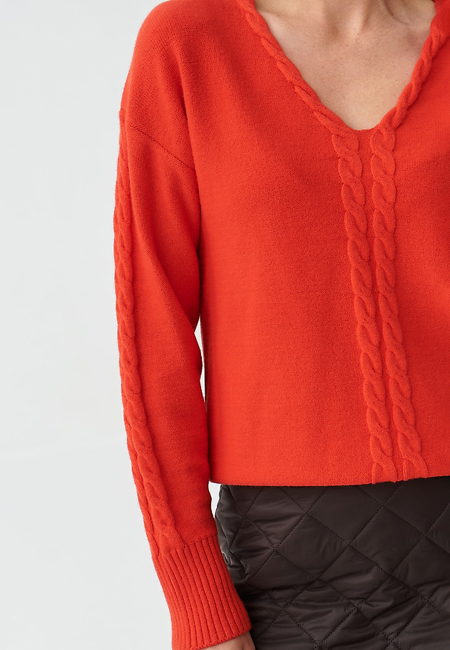 LADIES’ SWEATER WITH V-SHAPE NECKLINE POLI LADIES’ SWEATER WITH V-SHAPE NECKLINE POLI POMARAŃCZOWY 6