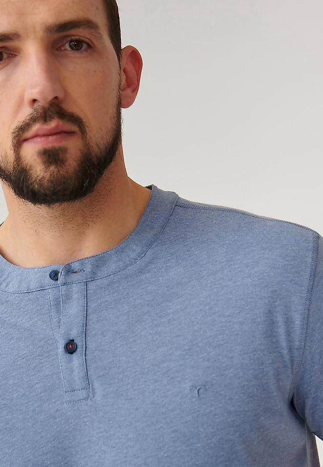 MEN'S POLO SHIRT WITHOUT A COLLAR SIMON 3 MEN'S POLO SHIRT WITHOUT A COLLAR SIMON 3 BLUE 4