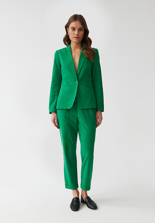 LADIES’ SINGLE-BREASTED BLAZER WITH LINING - AMALFINA 1 LADIES’ SINGLE-BREASTED BLAZER WITH LINING - AMALFINA 1 ZIELONY 2