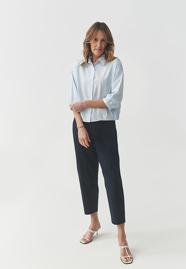 WIDE SLEEVE COTTON SHIRT — DOVE WIDE SLEEVE COTTON SHIRT — DOVE NIEBIESKI 2