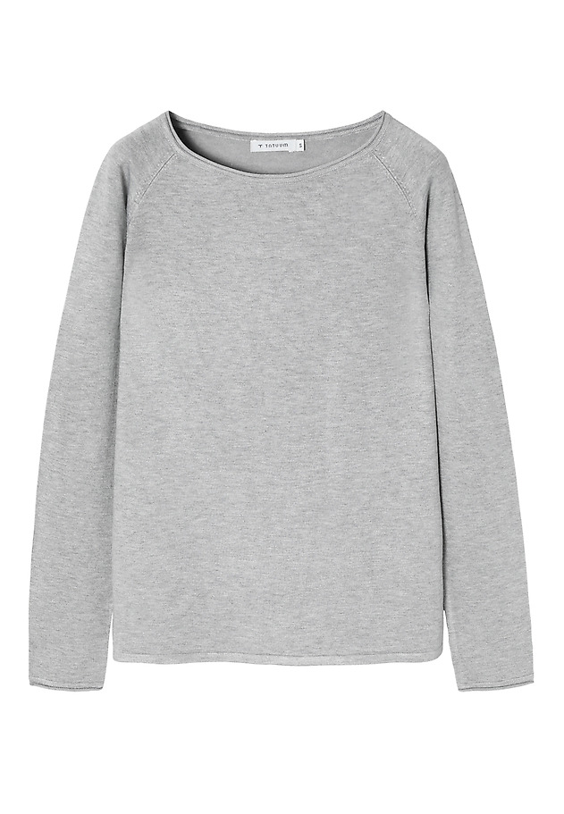 KLASYCZNY DAMSKI SWETER Z DEKOLTEM W ŁÓDKĘ - BROOKE KLASYCZNY DAMSKI SWETER Z DEKOLTEM W ŁÓDKĘ - BROOKE SZARY 6