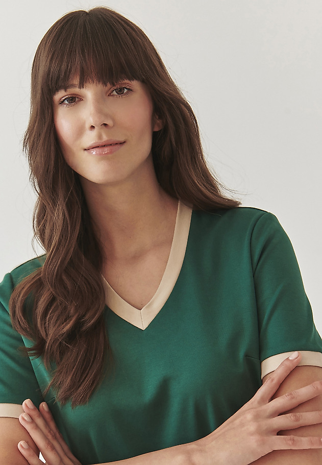 LADIES’ KNIT DRESS WITH SHORT SLEEVES - ELNA LADIES’ KNIT DRESS WITH SHORT SLEEVES - ELNA ZIELONY 4