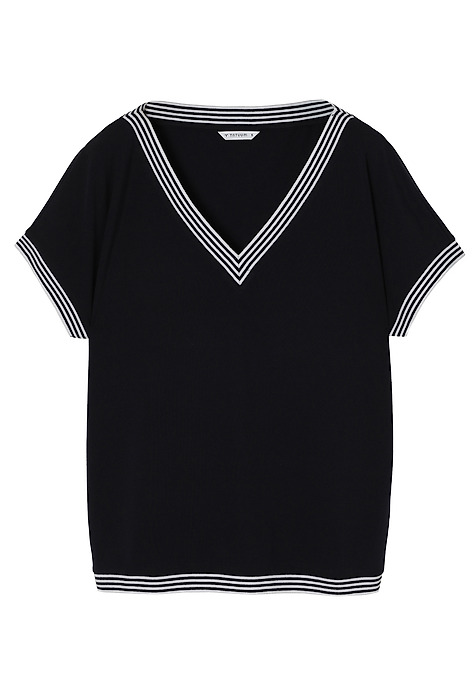 KNITTED BLOUSE WITH COTTON AND MODAL - KAJSALA NAVY BLUE 2