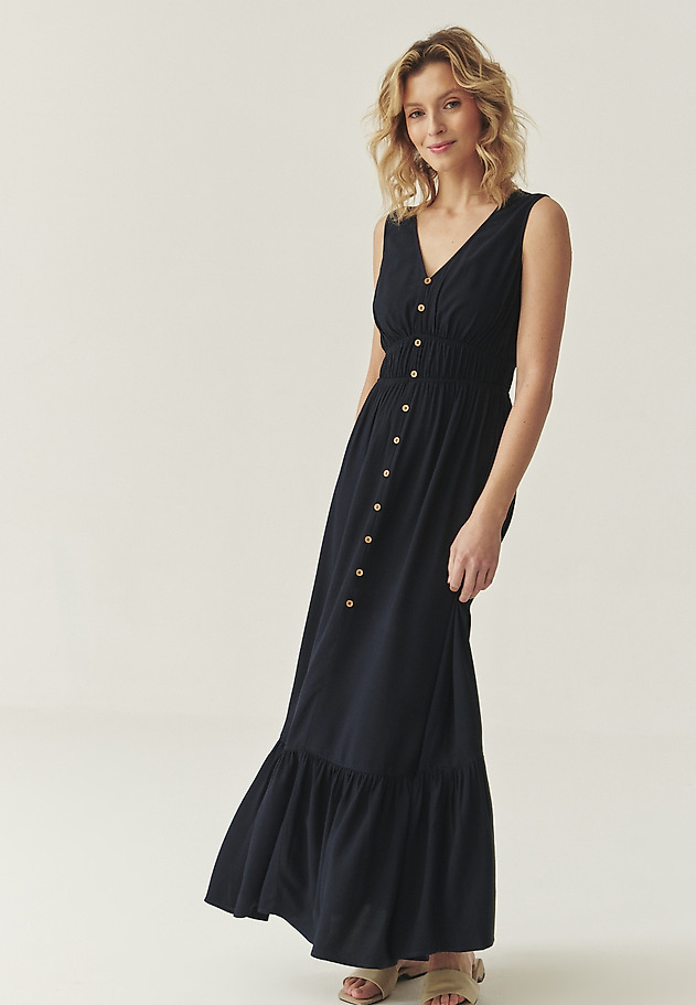 AIRY MAXI DRESS WITH VISCOSE - LETITIA AIRY MAXI DRESS WITH VISCOSE - LETITIA GRANATOWY 2