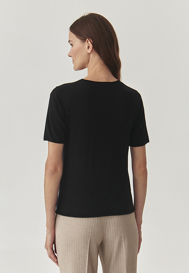 RELAXED LADIES’ BLOUSE WITH SHORT SLEEVES - MASHA RELAXED LADIES’ BLOUSE WITH SHORT SLEEVES - MASHA BLACK 4
