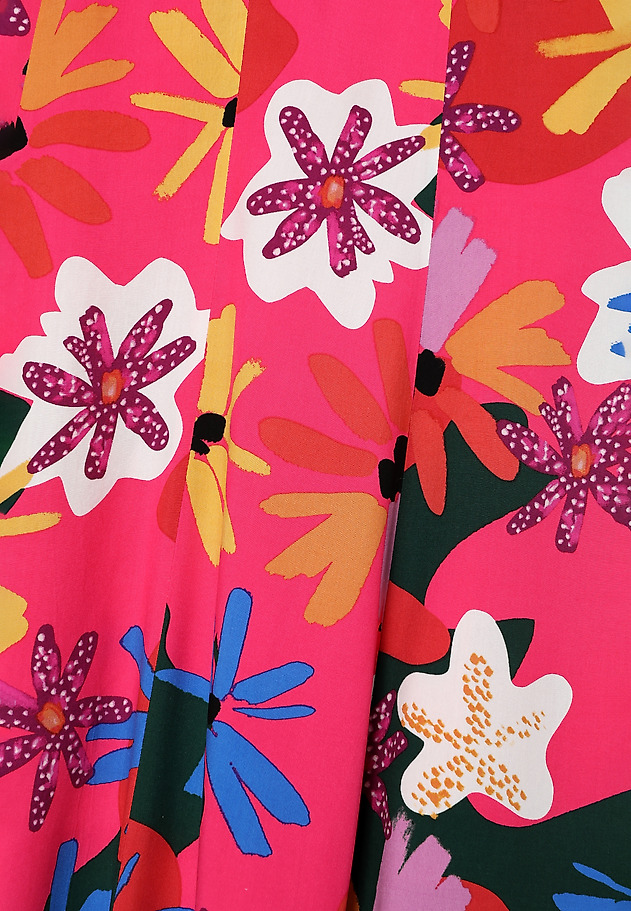 LADIES’ LONG FLORAL DRESS WITH SHORT SLEEVES - LANAMIA LADIES’ LONG FLORAL DRESS WITH SHORT SLEEVES - LANAMIA MULTIKOLOR 7