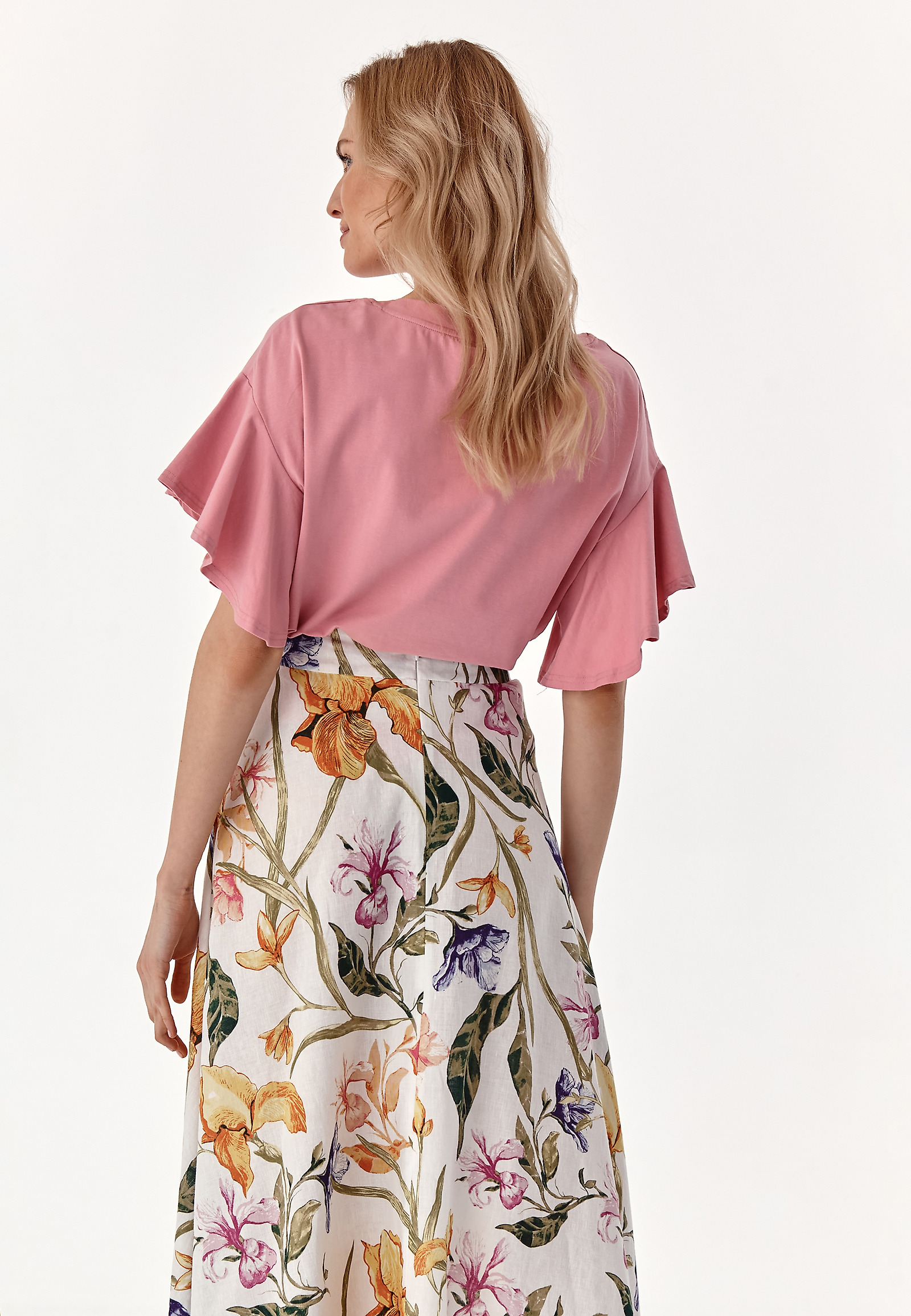 BLUZKA DAMSKA Z FALBANAMI GORGIA BLUZKA DAMSKA Z FALBANAMI GORGIA RÓŻOWY 77899