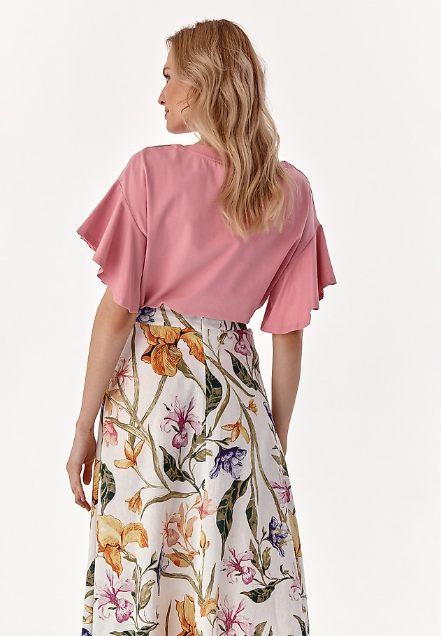 BLUZKA DAMSKA Z FALBANAMI GORGIA BLUZKA DAMSKA Z FALBANAMI GORGIA RÓŻOWY 2