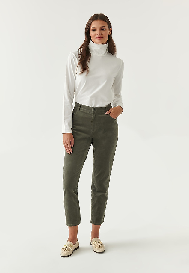 LADIES' MICRO CORDUROY PANTS ZORIA LADIES' MICRO CORDUROY PANTS ZORIA KHAKI 1