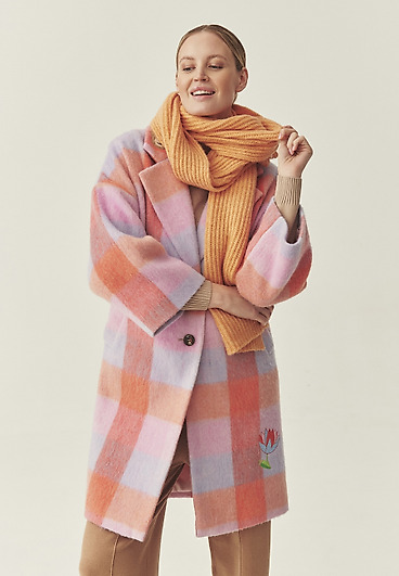 KOLOROWY PŁASZCZ Z WEŁNĄ - MISIOLA KOLOROWY PŁASZCZ Z WEŁNĄ - MISIOLA