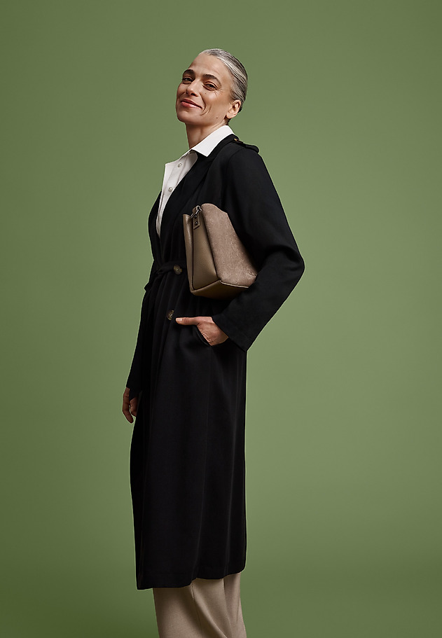 CASUAL TRENCH WITH BELT — NATIS CASUAL TRENCH WITH BELT — NATIS CZARNY 1