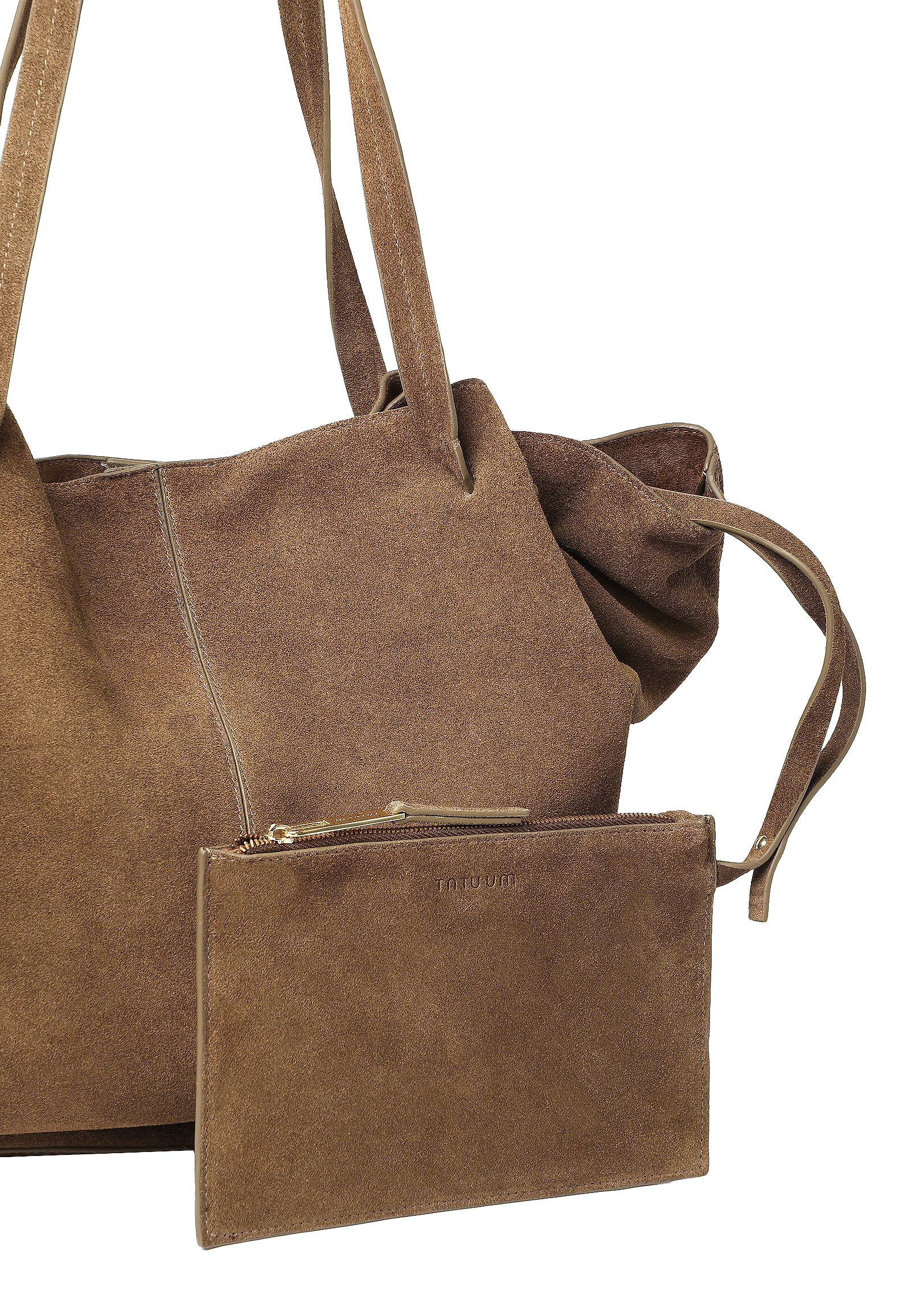 SEMIŠOVÁ TAŠKA S KOZMETICKOU TAŠTIČKOU - ORIA SEMIŠOVÁ TAŠKA S KOZMETICKOU TAŠTIČKOU - ORIA KHAKI 118637