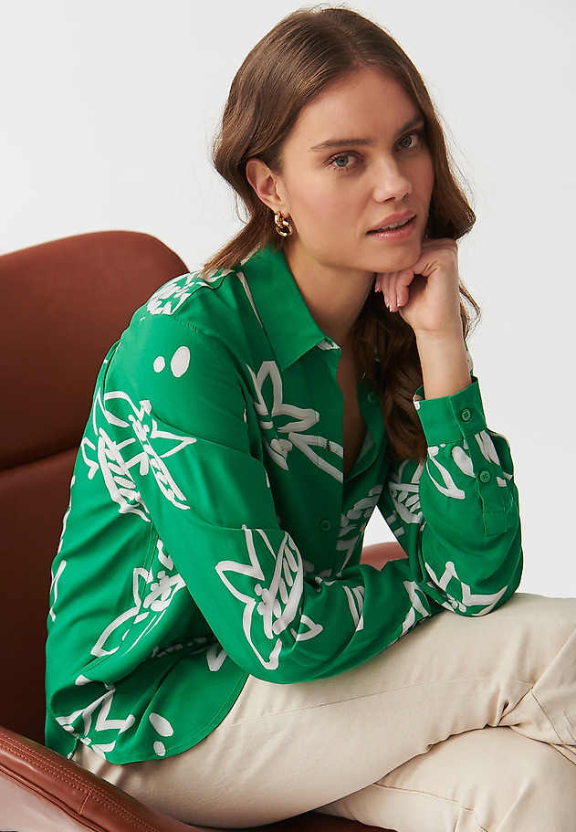 LADIES’ TUNIC SHIRT WITH MODERN FLORAL PRINT - LIBU LADIES’ TUNIC SHIRT WITH MODERN FLORAL PRINT - LIBU MULTIKOLOR 1